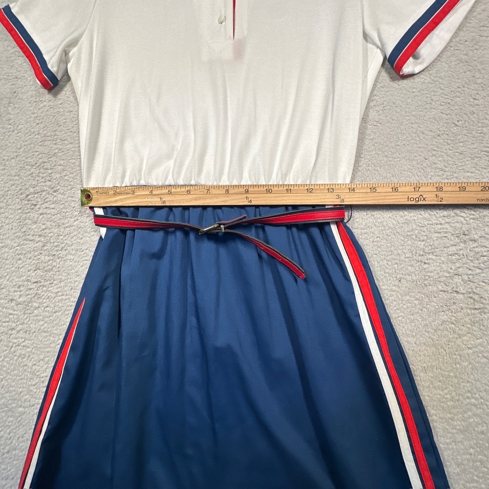 Sears The Sportdress Dress Women 11/12 Blue White Red 70s Vintage Union Made USA - Picture 9 of 11